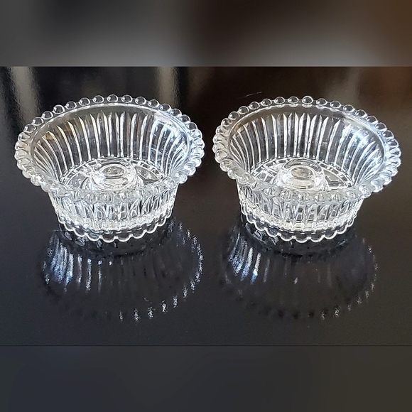 (2) Vntg Candle Sticks Reversible Cross between Candlewick & Ribbed Pattern - Picture 4 of 7